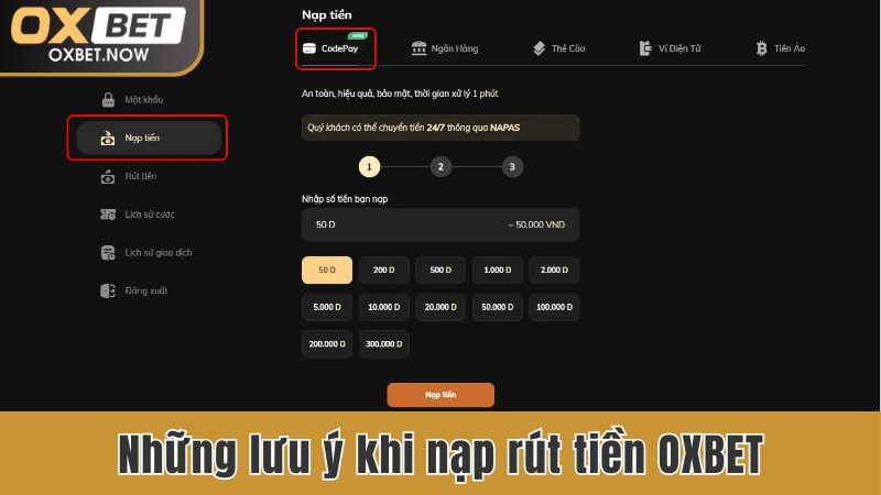 Những lưu ý giúp người chơi nạp rút tiền