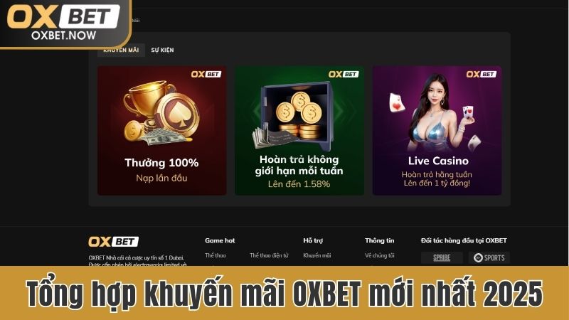 Tổng hợp khuyến mãi OXBET mới nhất 2025