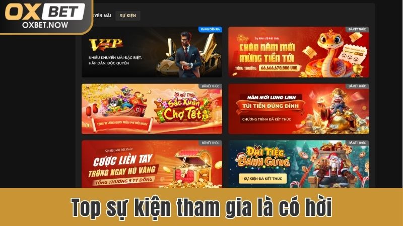 Top sự kiện tham gia là có hời