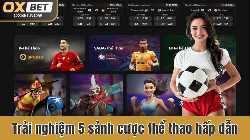 Trải nghiệm 5 sảnh cược thể thao hấp dẫn