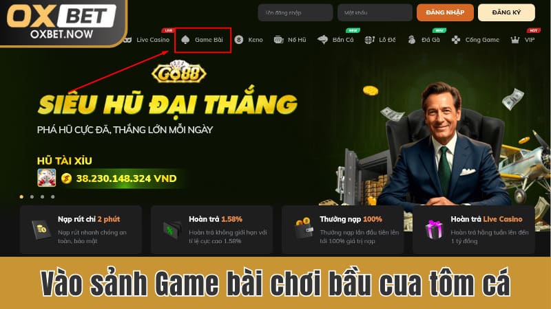 Vào sảnh Game bài chơi bầu cua tôm cá